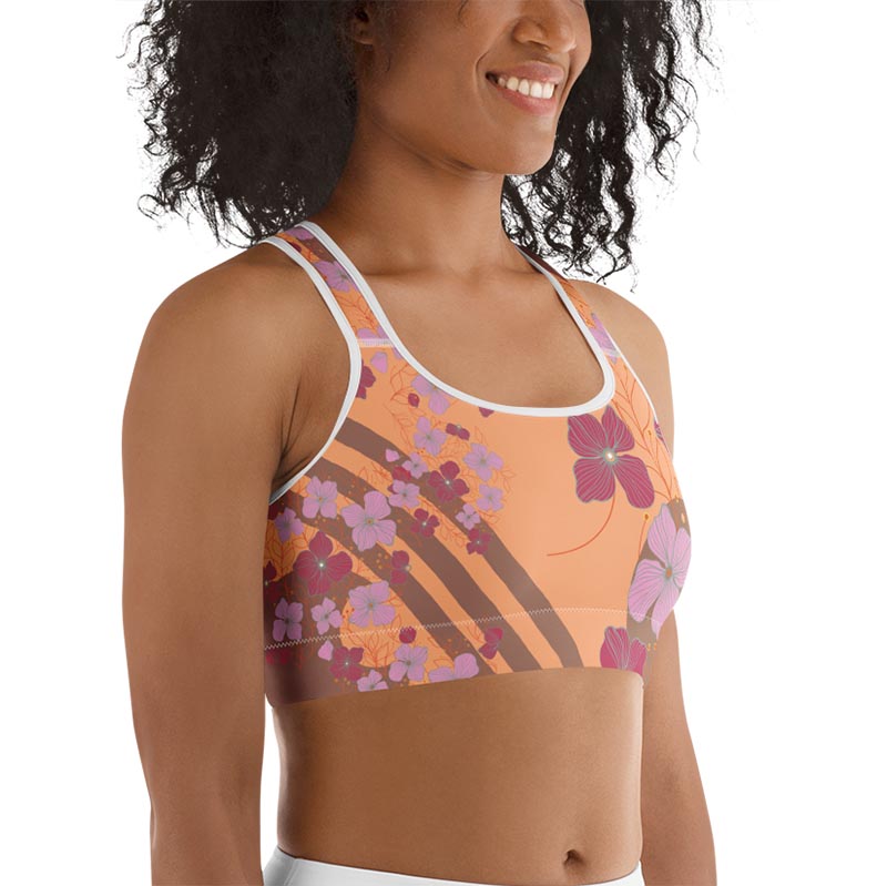Mocha Sports Bra "Peach Cobbler"