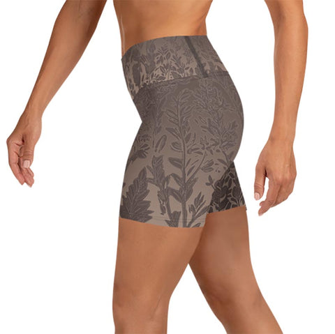 Mocha Yoga Shorts "Cocoa Medows"