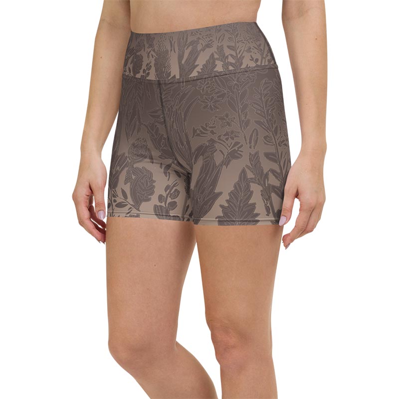 Mocha Yoga Shorts "Cocoa Medows"