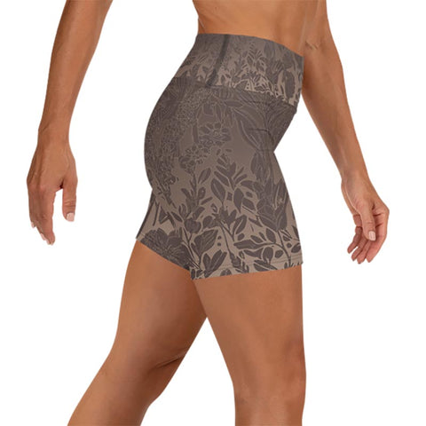 Mocha Yoga Shorts "Cocoa Medows"