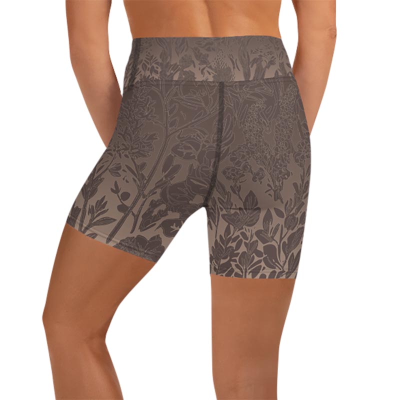 Mocha Yoga Shorts "Cocoa Medows"