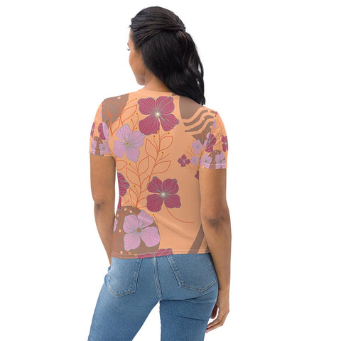 Mocha Crew Neck T-shirt "Peach Cobler"