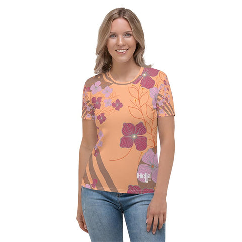 Mocha Crew Neck T-shirt "Peach Cobler"