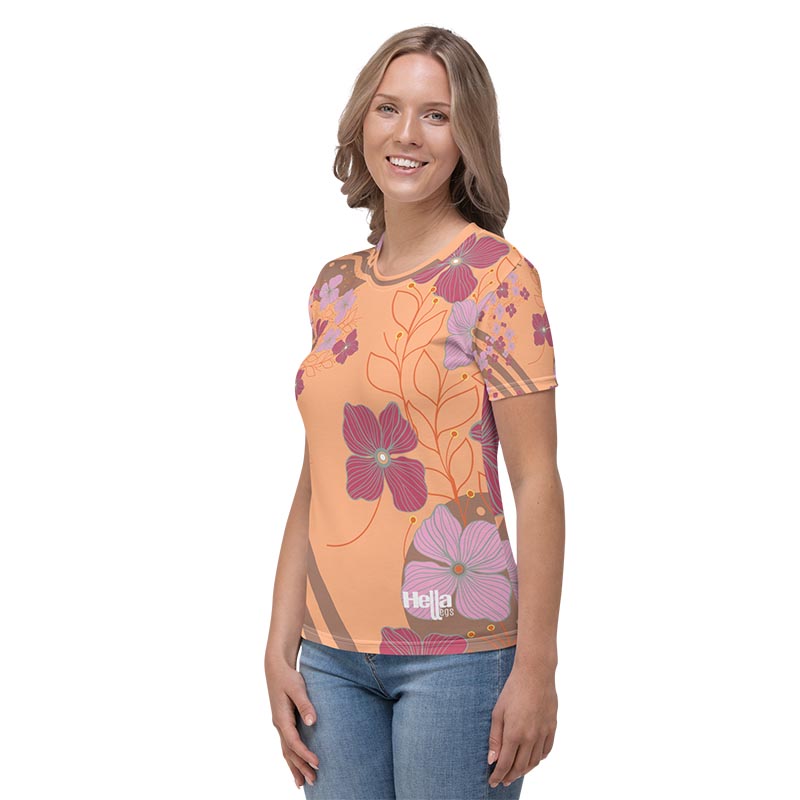 Mocha Crew Neck T-shirt "Peach Cobler"