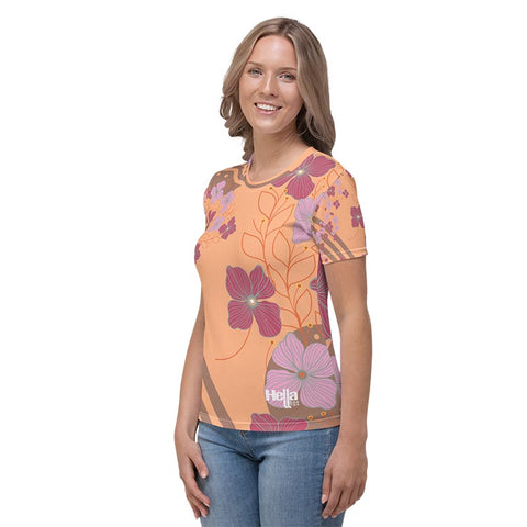 Mocha Crew Neck T-shirt "Peach Cobler"