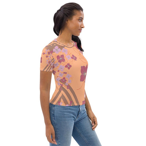 Mocha Crew Neck T-shirt "Peach Cobler"