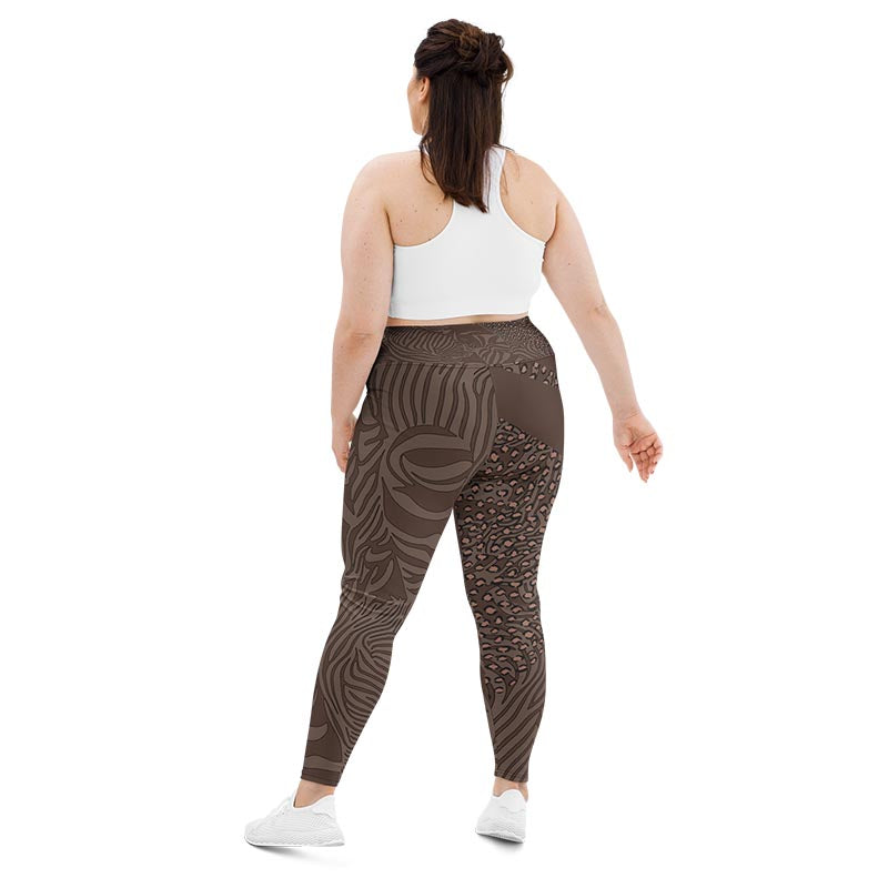 Mocha Plus Size Leggings "Zeepard"