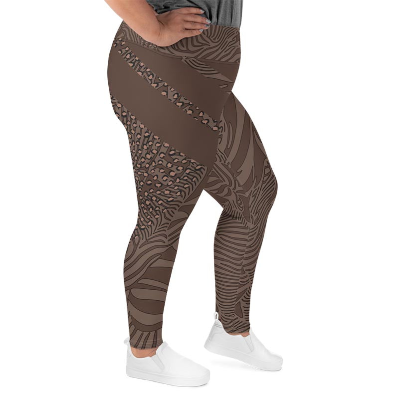 Mocha Plus Size Leggings "Zeepard"