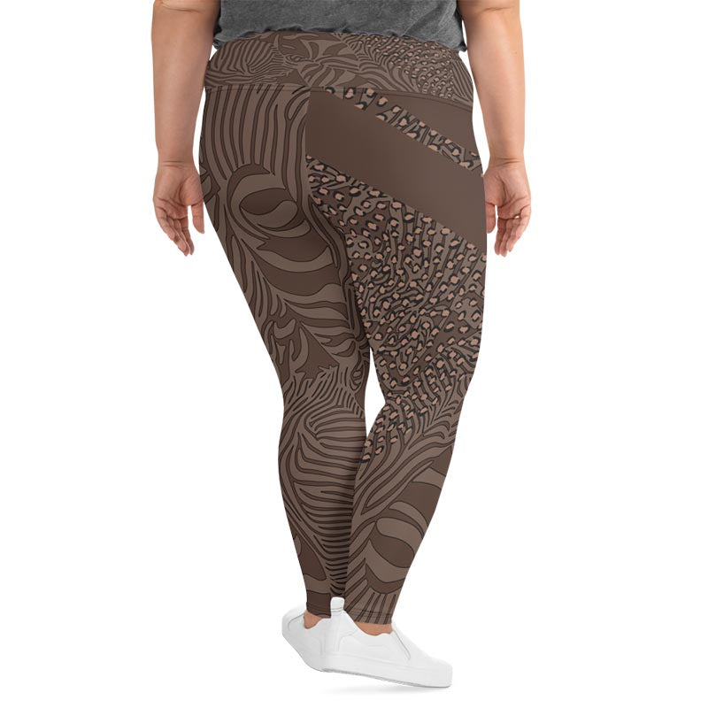 Mocha Plus Size Leggings "Zeepard"