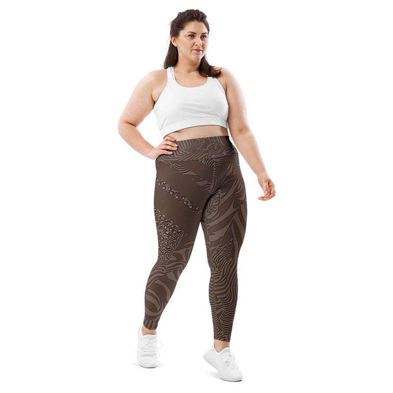 Mocha Plus Size Leggings "Zeepard"