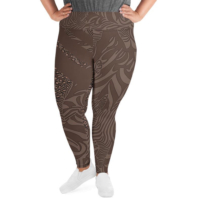Mocha Plus Size Leggings "Zeepard"