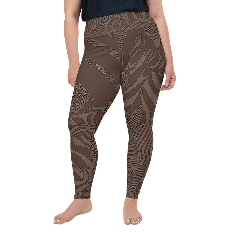 Mocha Plus Size Leggings "Zeepard"