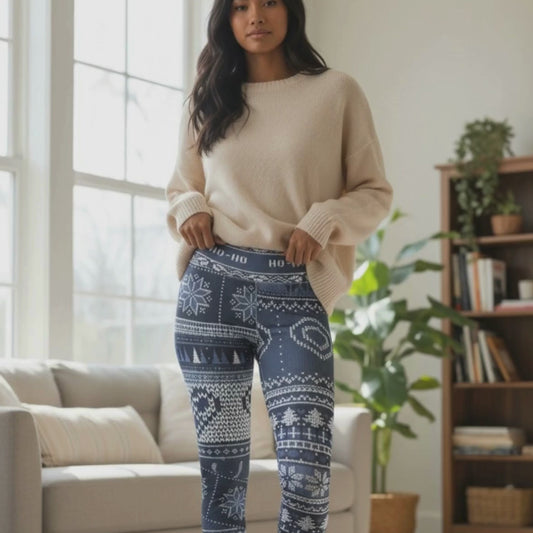 Ho Ho Ho Leggings "Blue"