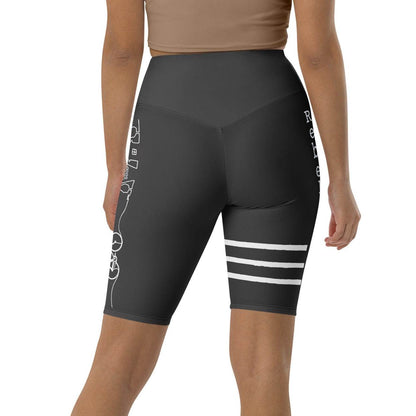 woman wearing high-waisted rebel rider biker shorts