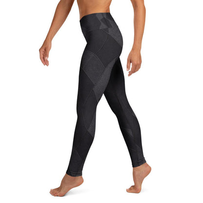 supportive high-rise black leggings with geometric panels by Hellalegs